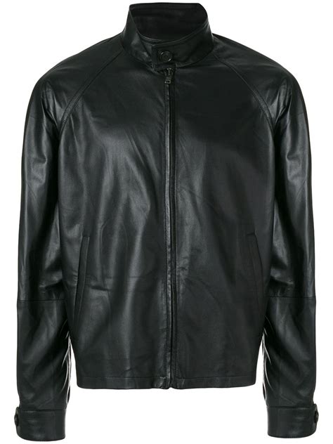 prada lamb jacket green|Men's Leather Clothing .